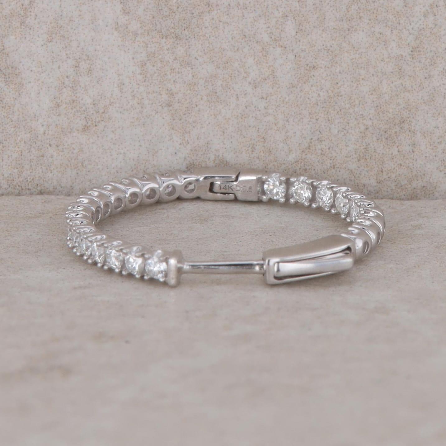 14k White Gold Inside and Outside Diamond Hoop Earrings