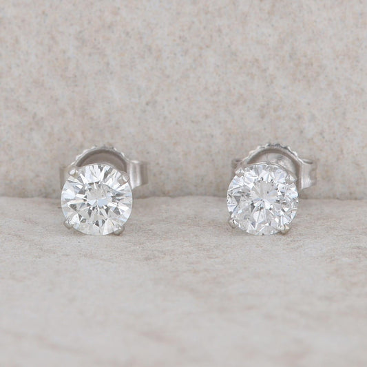 14k White Gold 1.00cttw Diamond Stud Earrings