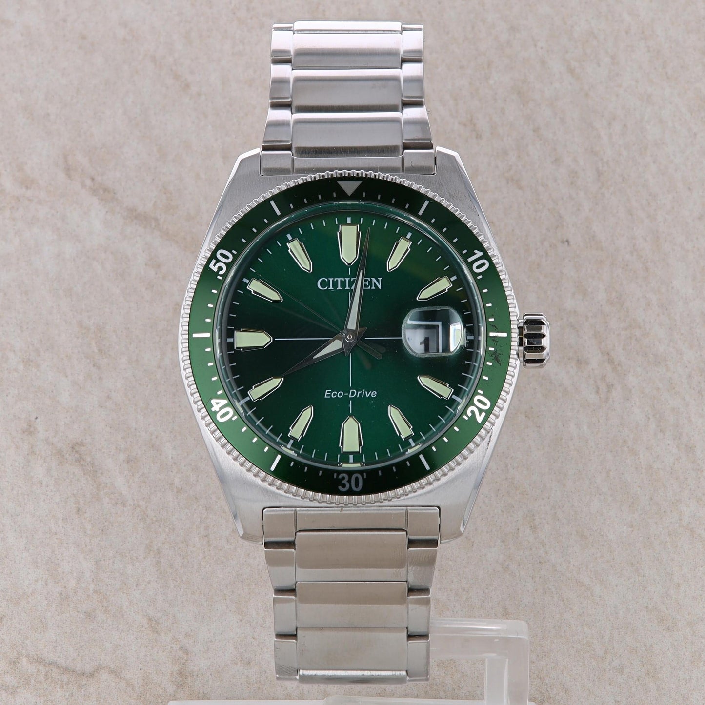 Citizen Mens Stainless Steel ECO DRIVE Green Watch AW1598-70X