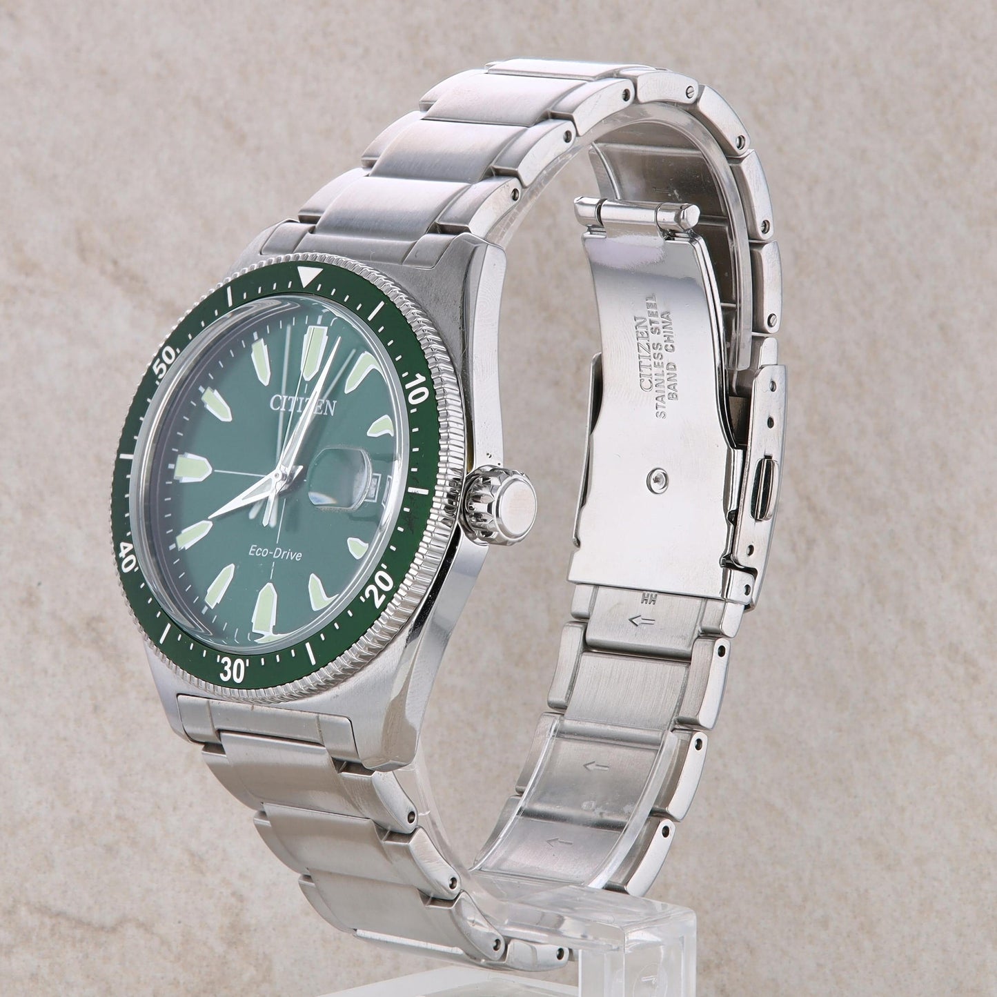 Citizen Mens Stainless Steel ECO DRIVE Green Watch AW1598-70X