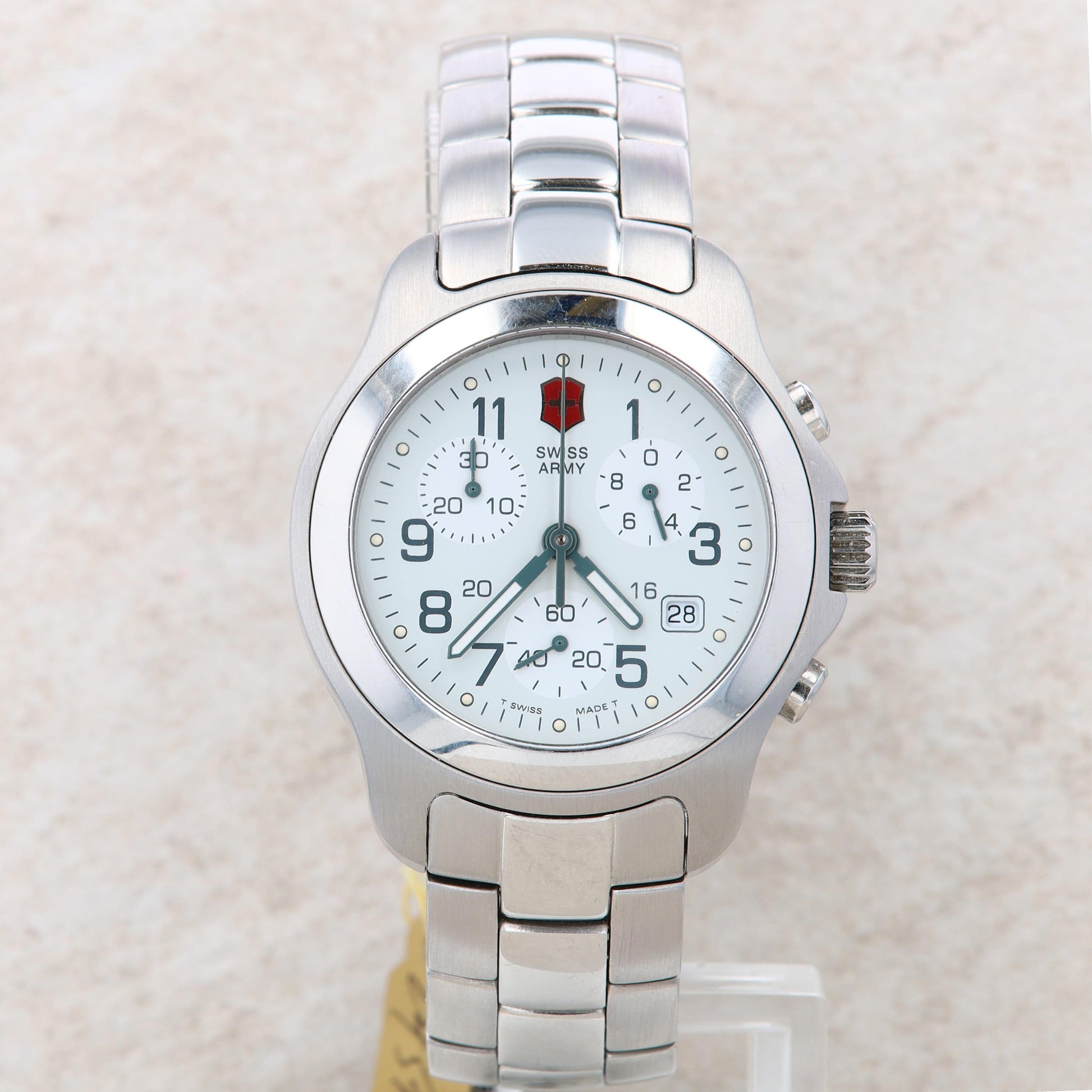 Swiss Army Victorinox Men's White Dial and Stainless Steel Watch