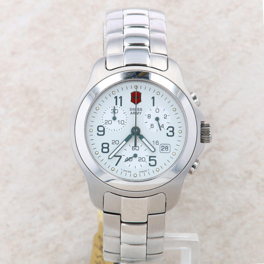 Swiss Army Victorinox Men's White Dial and Stainless Steel Watch