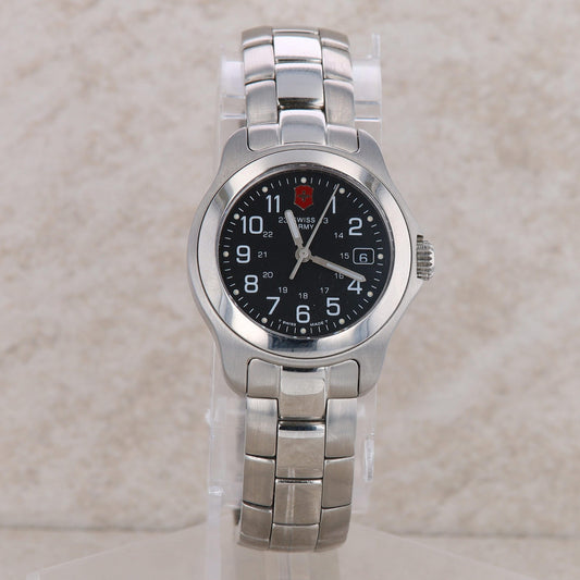 Swiss Army Victorinox Stainless Steel 'Officer's LS' with Black Dial Watch 24569