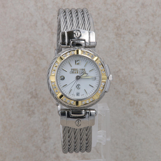 Philippe Charriol Stainless and Gold Plated Ladies Watch