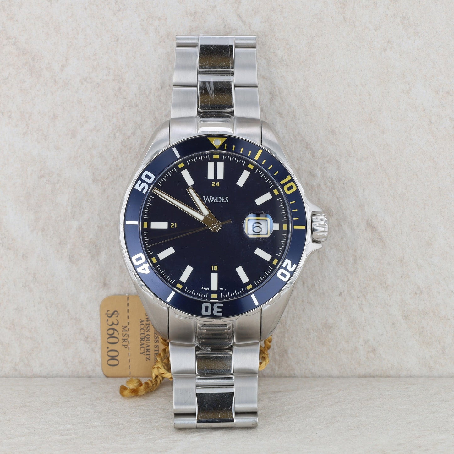 Men's Belair "Wades" Stainless Steel Diver Navy Blue Watch