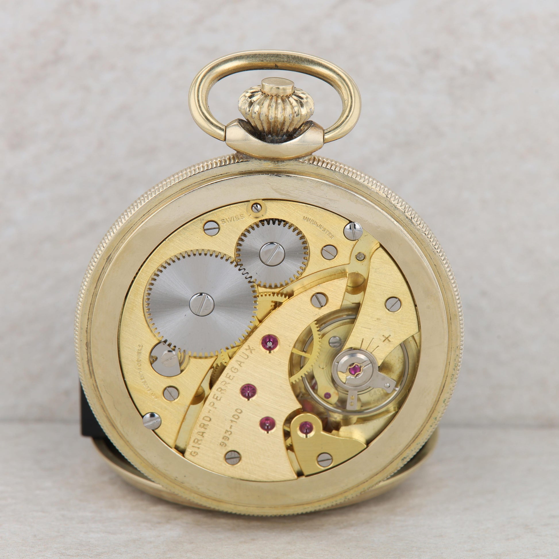 10k/RGP Yellow England Girard Perregaux Pocketwatch