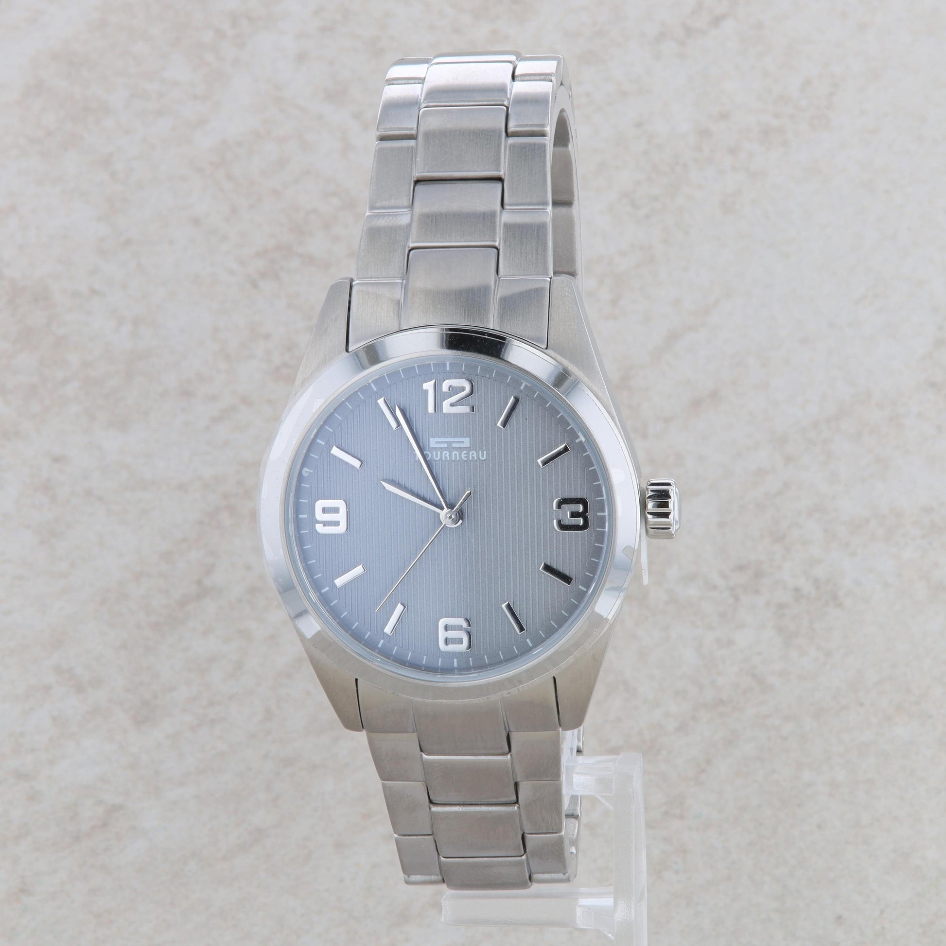 Tourneau Stainless Steel Grey Vertical Line Dial Ladies Watch