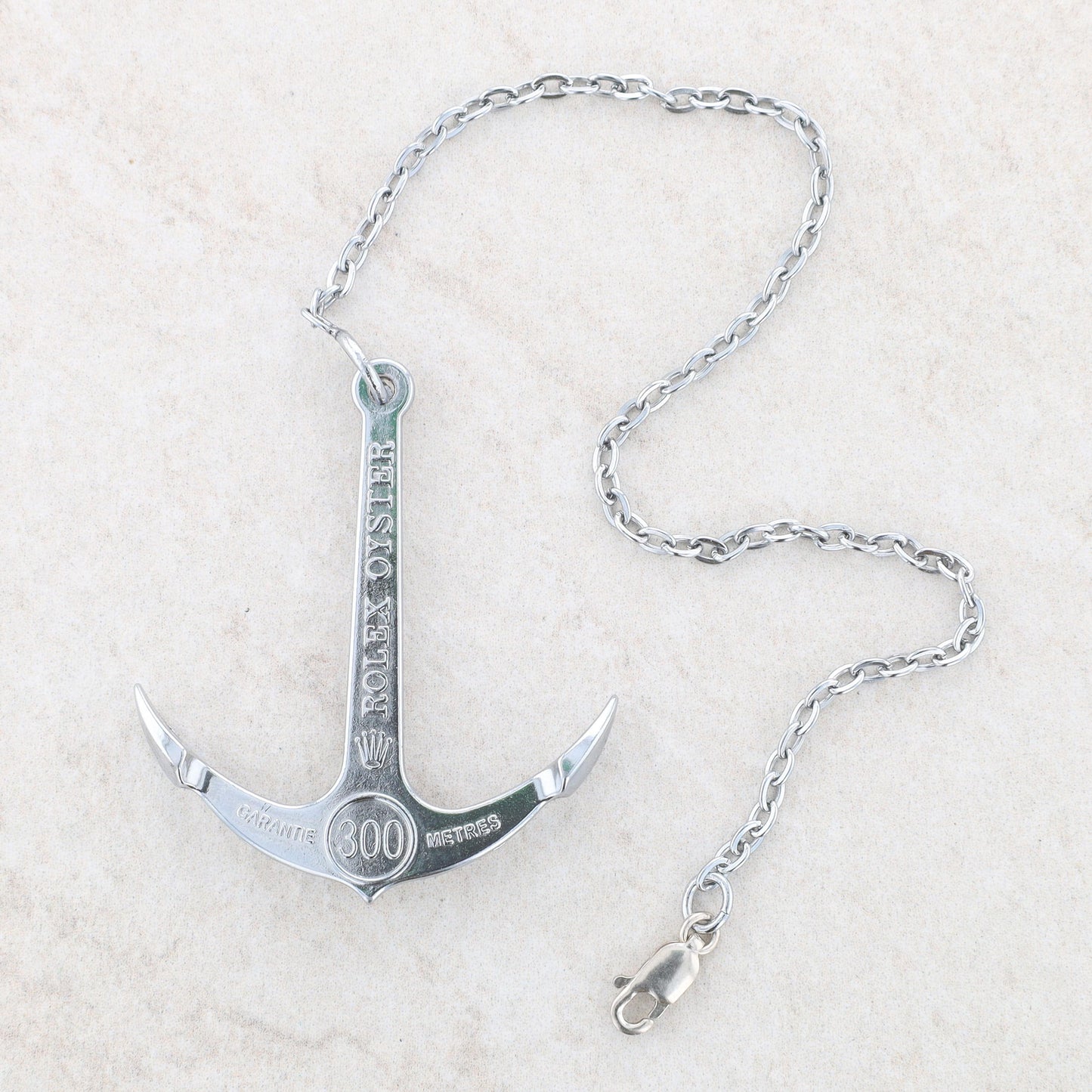 Rolex Oyster Stainless Steel Anchor With Chain and Sterling Silver Lobster Clasp