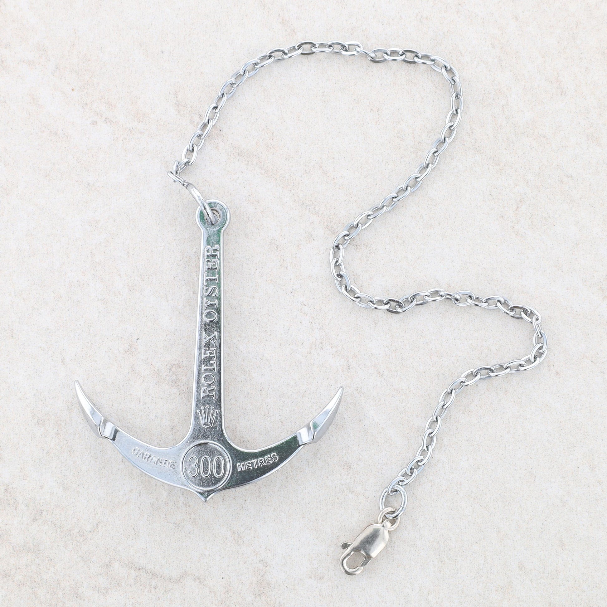Rolex Oyster Stainless Steel Anchor With Chain and Sterling Silver Lobster Clasp
