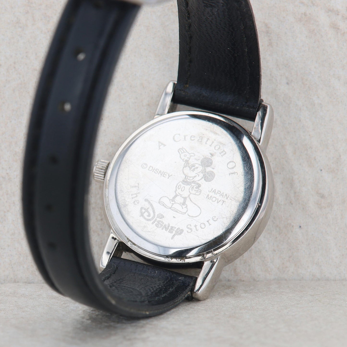 Ladies Mickey Mouse Stainless Watch with Black Band