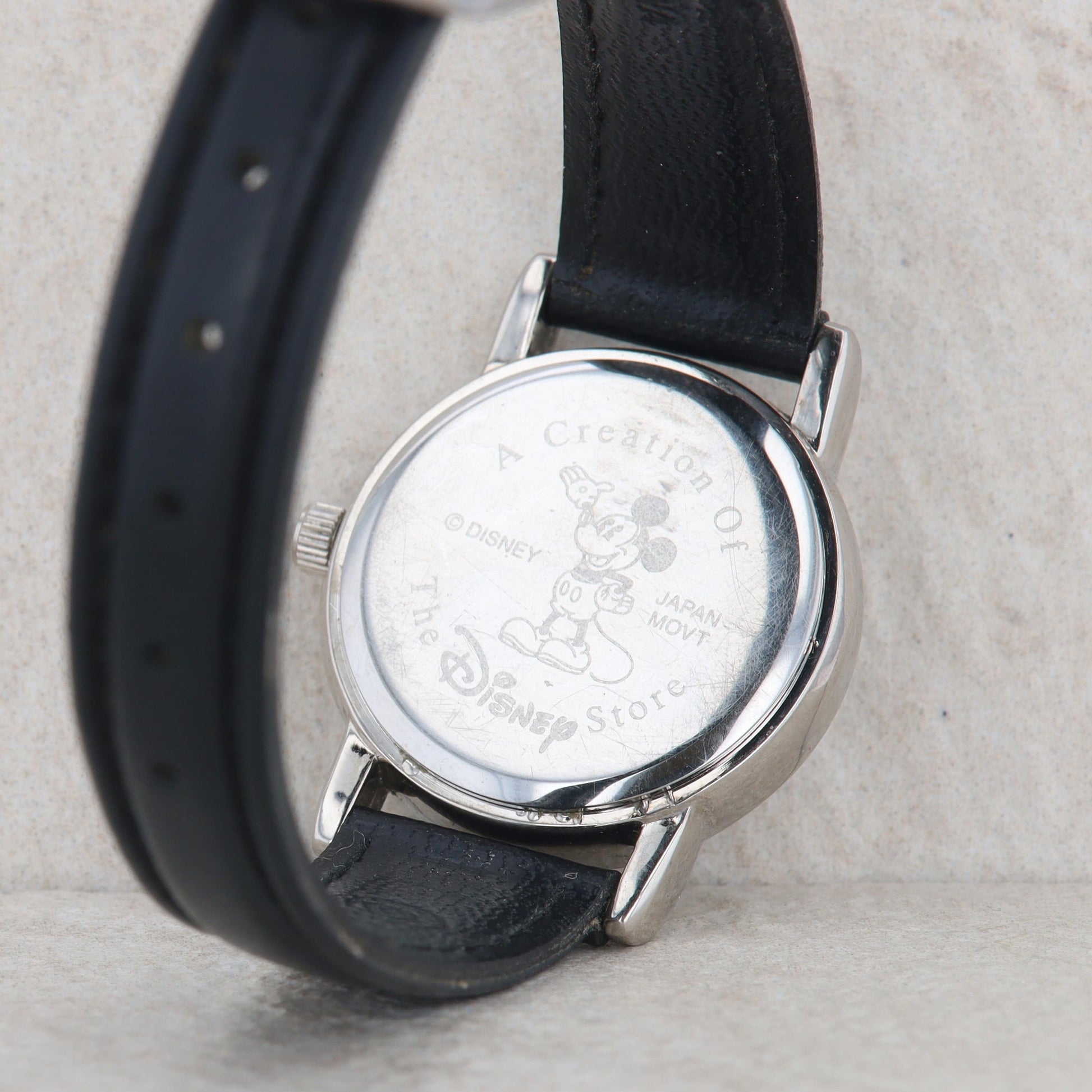 Ladies Mickey Mouse Stainless Watch with Black Band