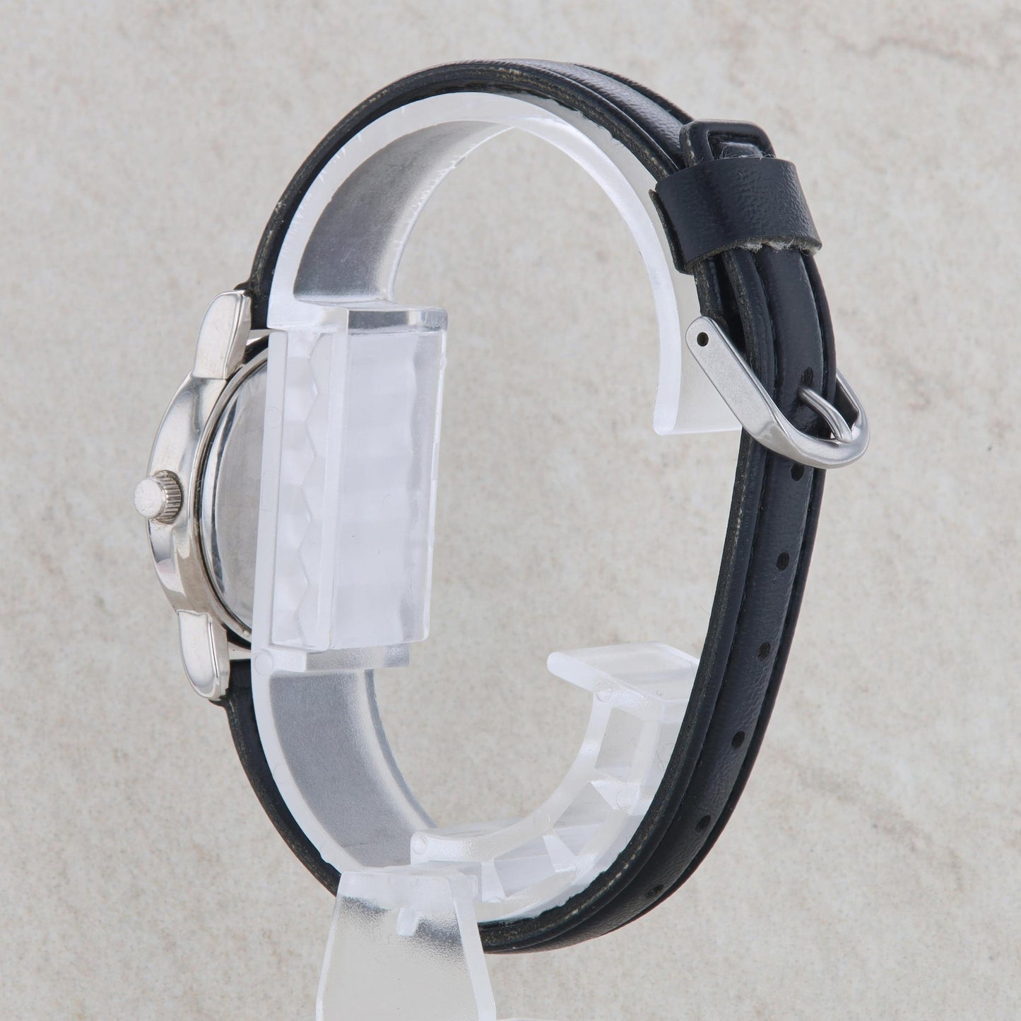Ladies Mickey Mouse Stainless Watch with Black Band