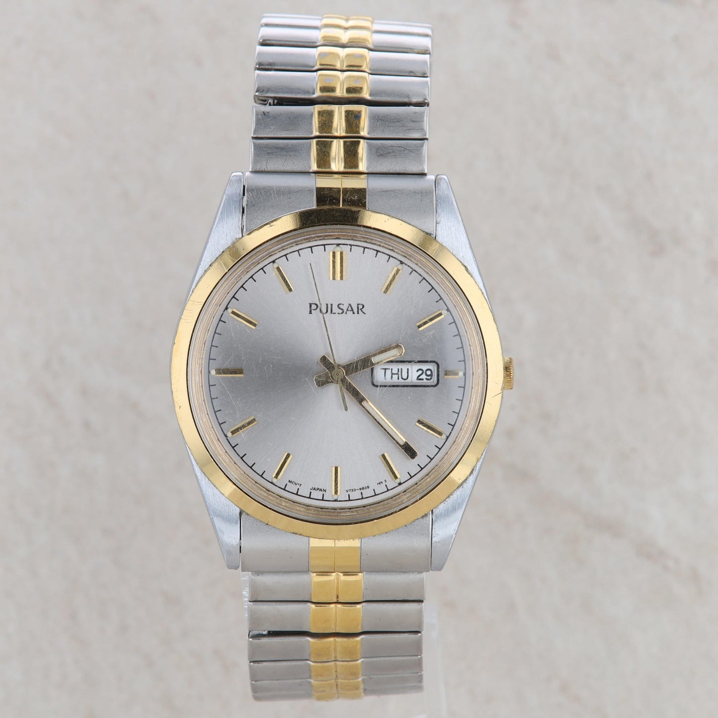 Pulsar Two-Tone Stainless Steel Stretchy Band Watch