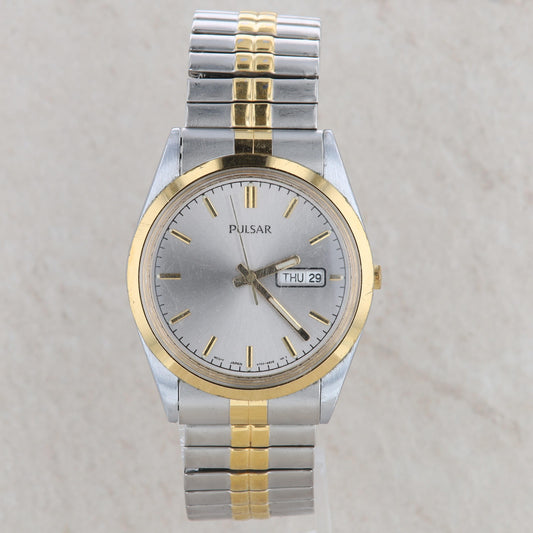 Pulsar Two-Tone Stainless Steel Stretchy Band Watch
