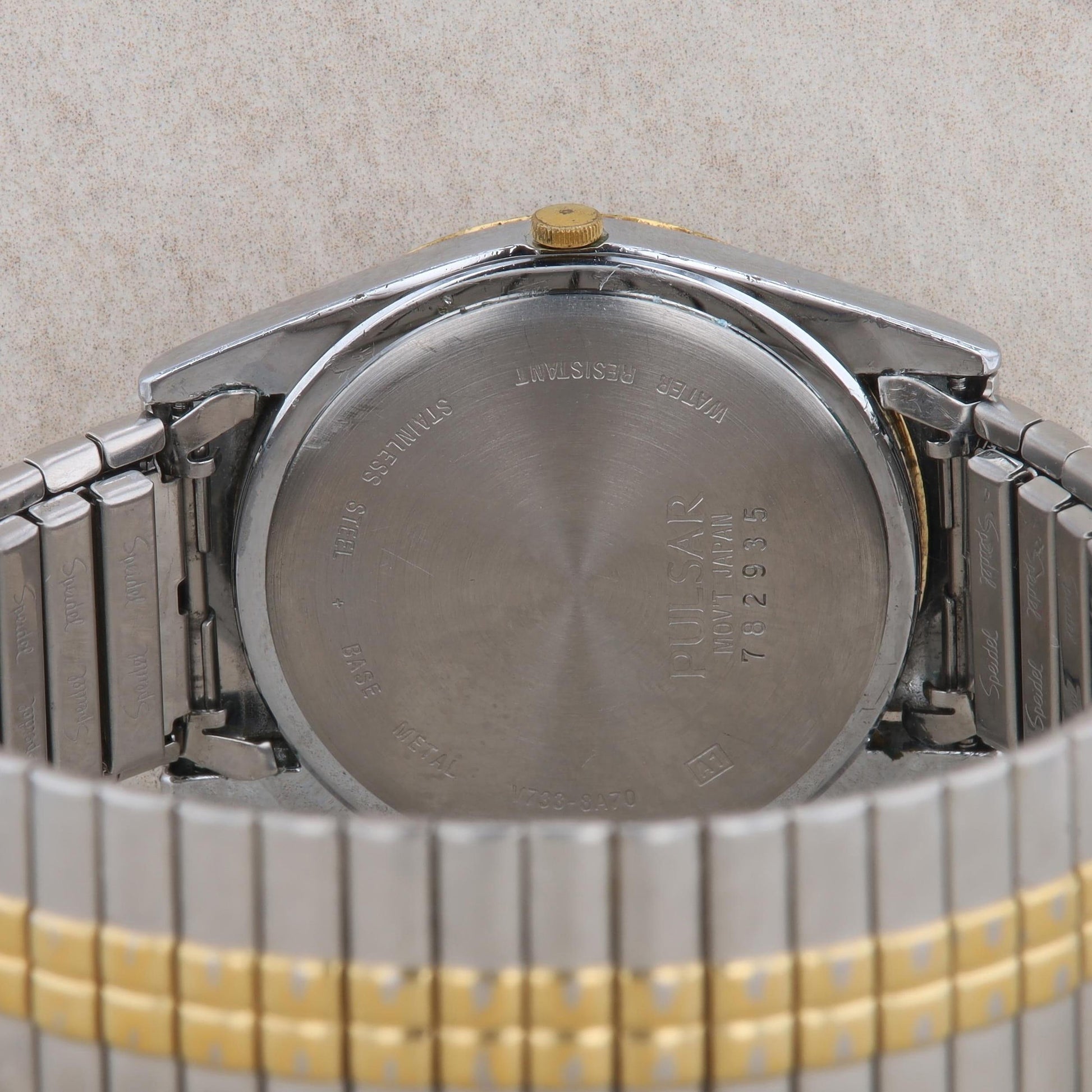 Pulsar Two-Tone Stainless Steel Stretchy Band Watch
