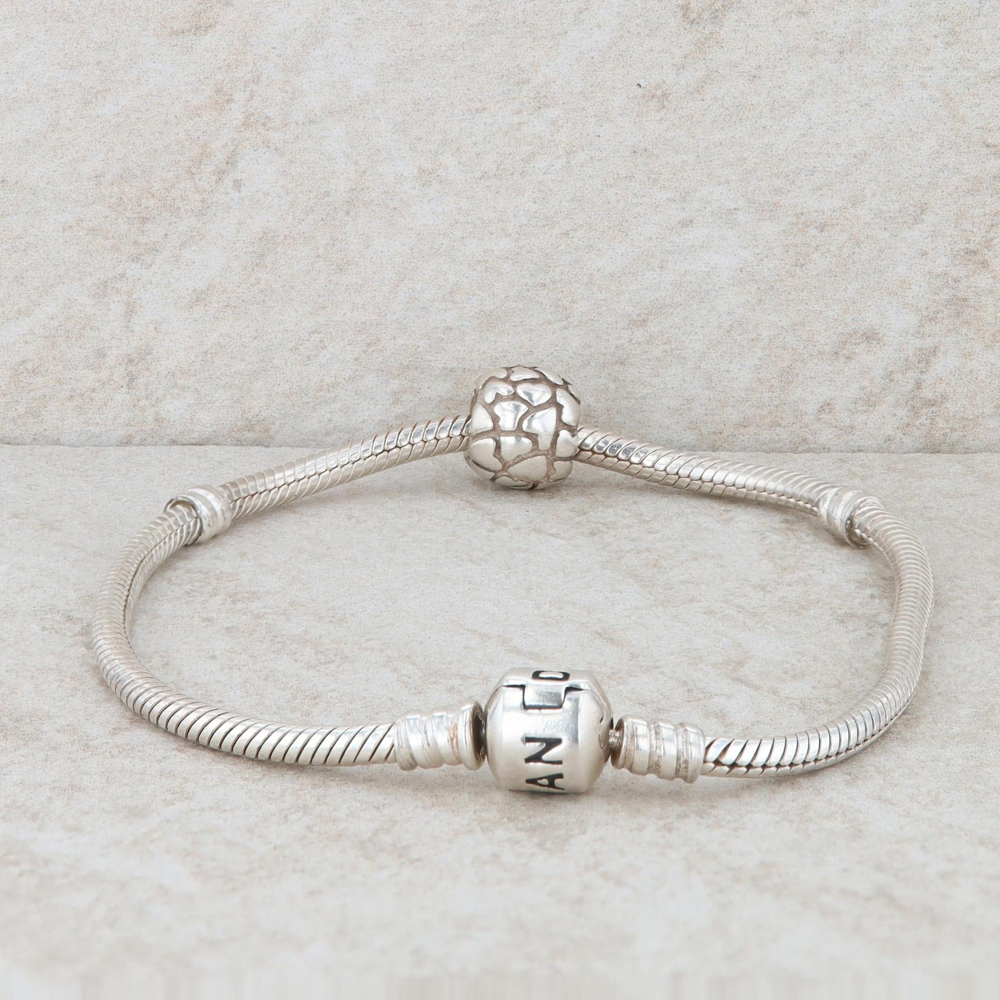 Sterling Silver Pandora Moments Snake Chain Charm Bracelet