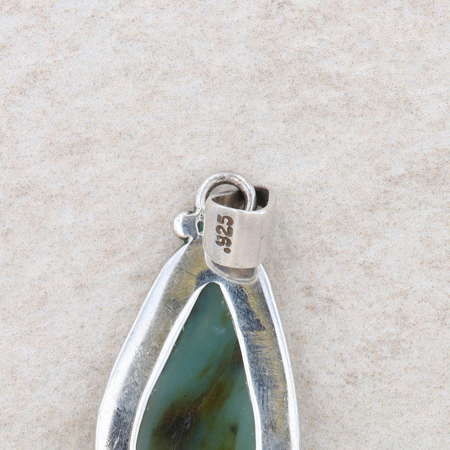 Sterling Silver Agate Abstract Teardrop Beaded Pendant