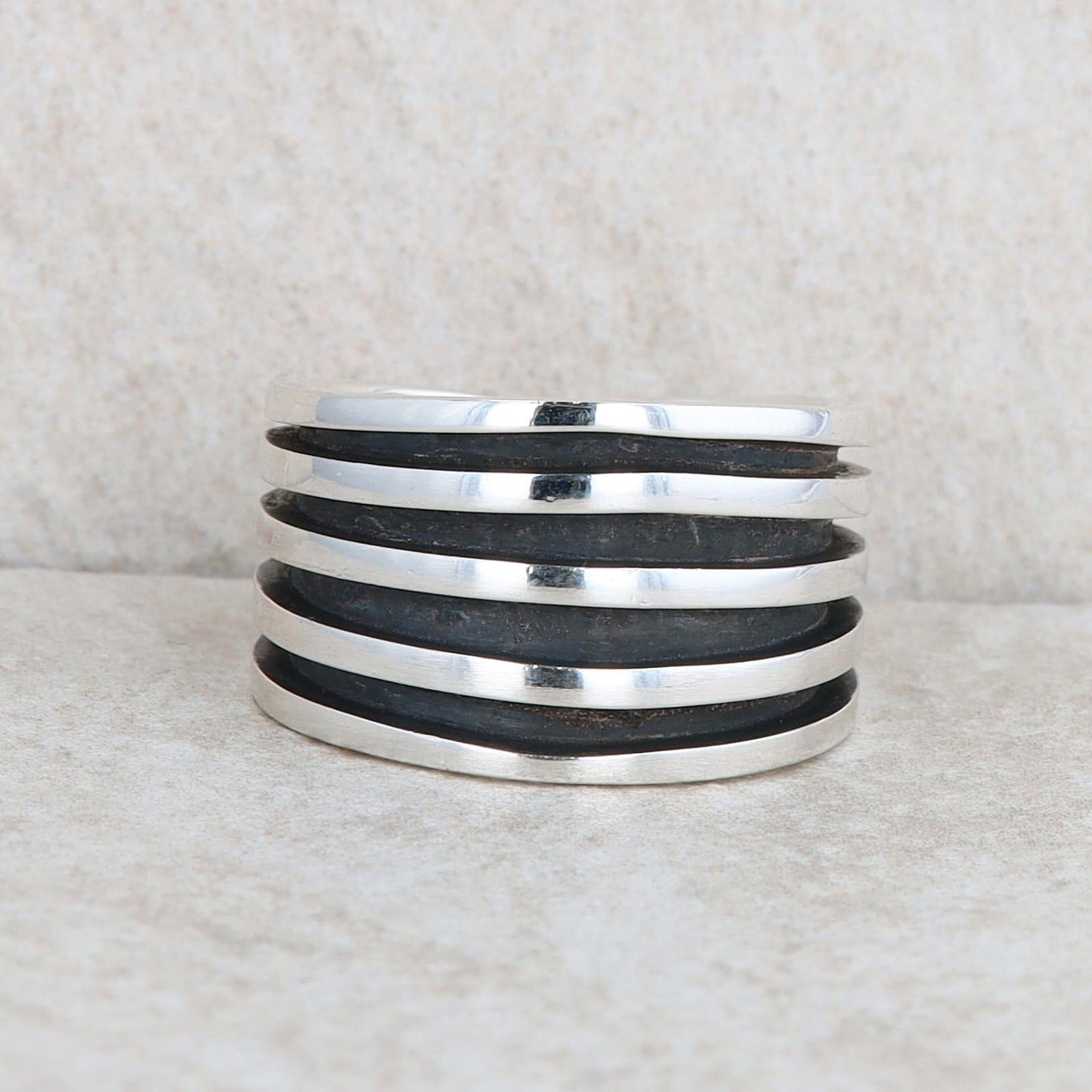 Tom Hawk Sterling Silver Blackened Wide Band