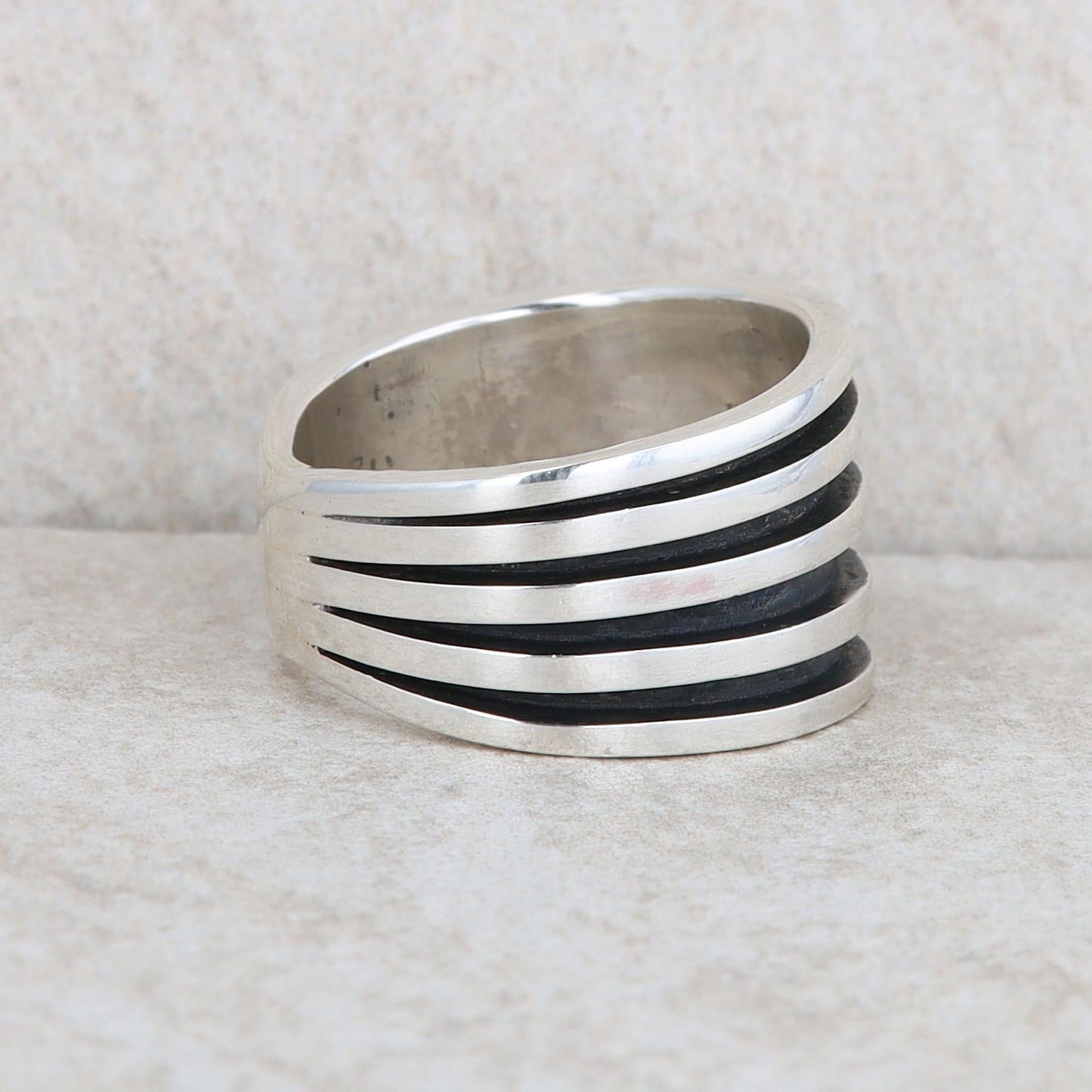 Tom Hawk Sterling Silver Blackened Wide Band