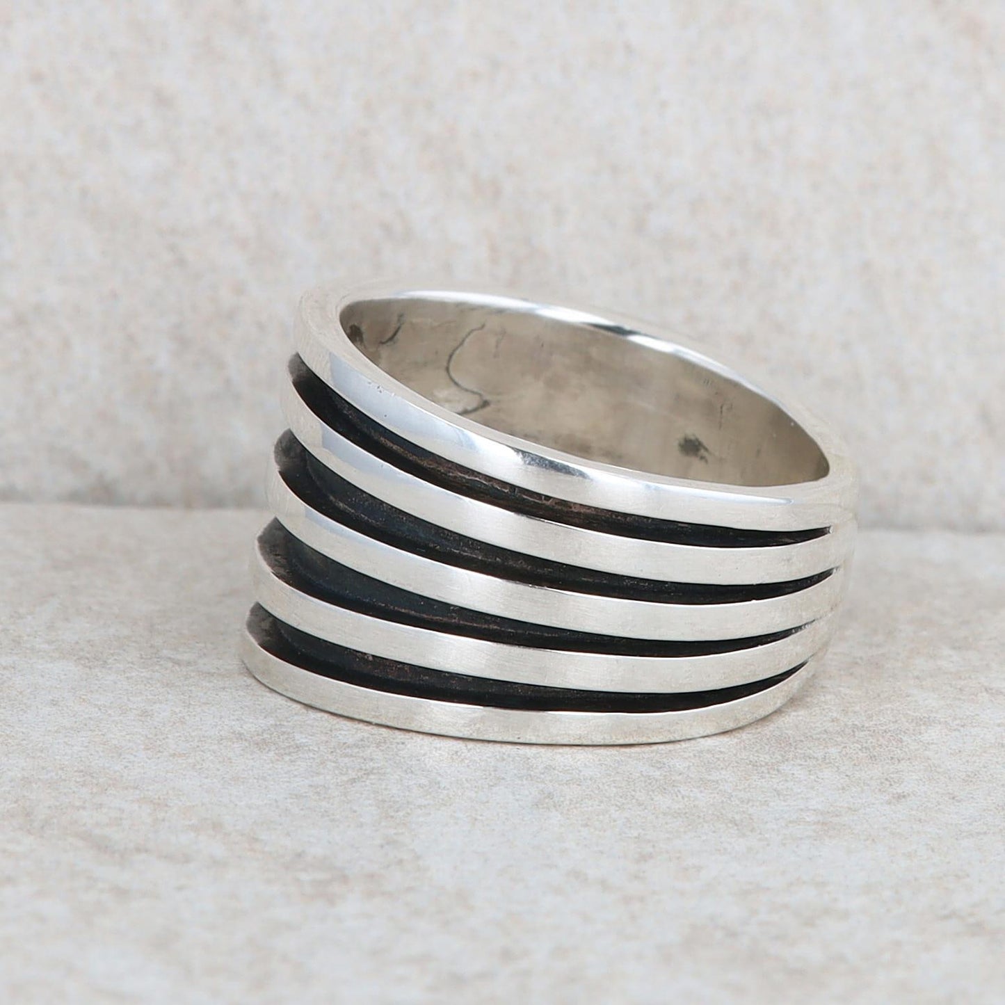 Tom Hawk Sterling Silver Blackened Wide Band