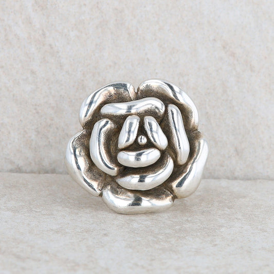 Sterling Silver Rose Flower Fashion Ring