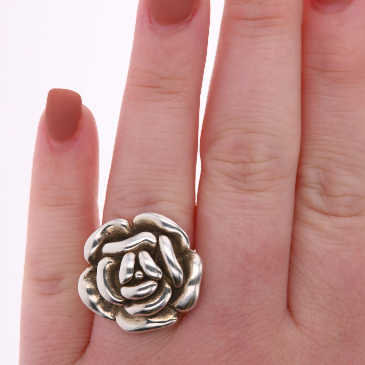 Sterling Silver Rose Flower Fashion Ring