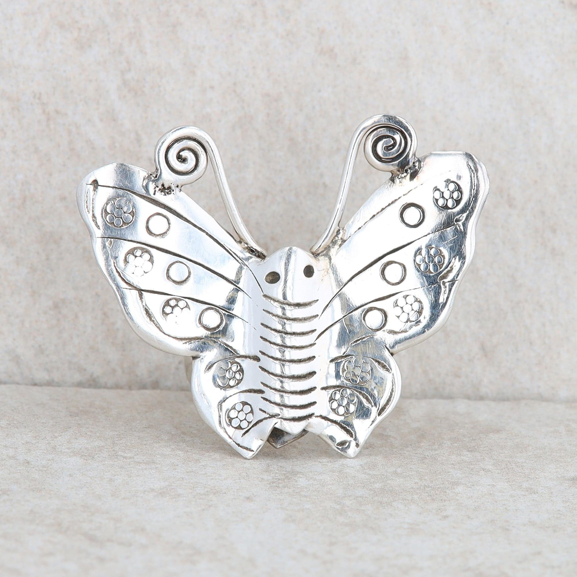 Sterling Silver Butterfly Statement Ring