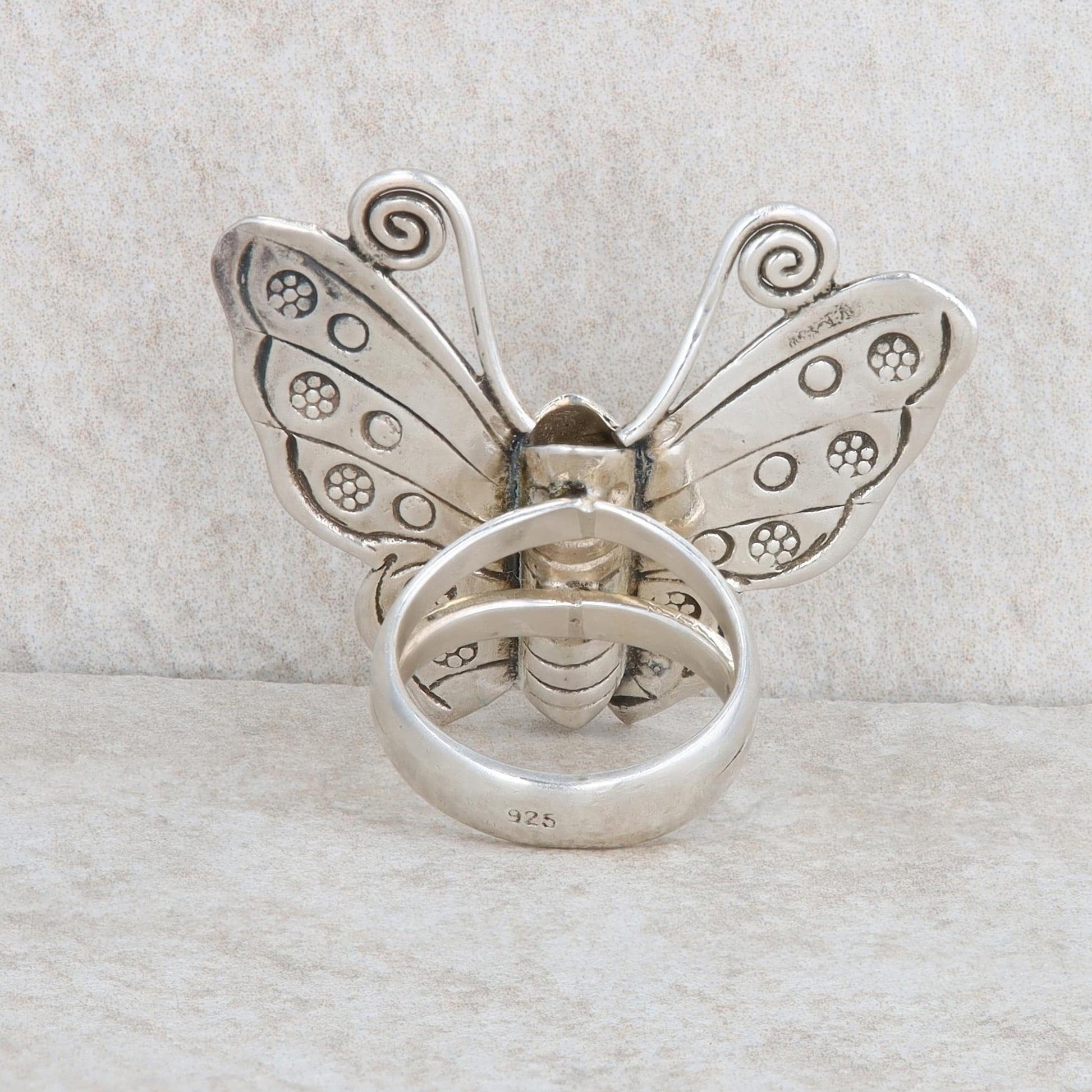 Sterling Silver Butterfly Statement Ring