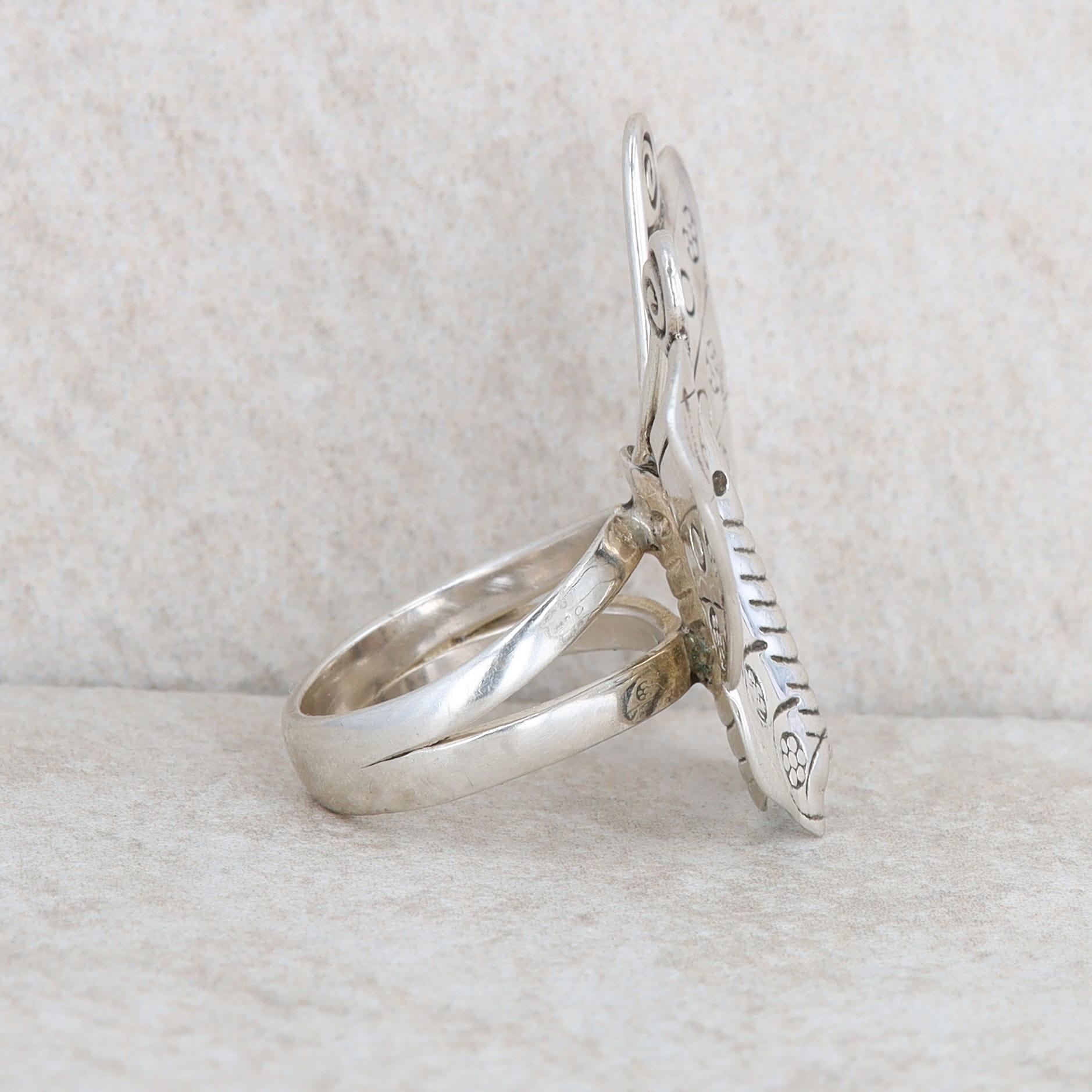 Sterling Silver Butterfly Statement Ring