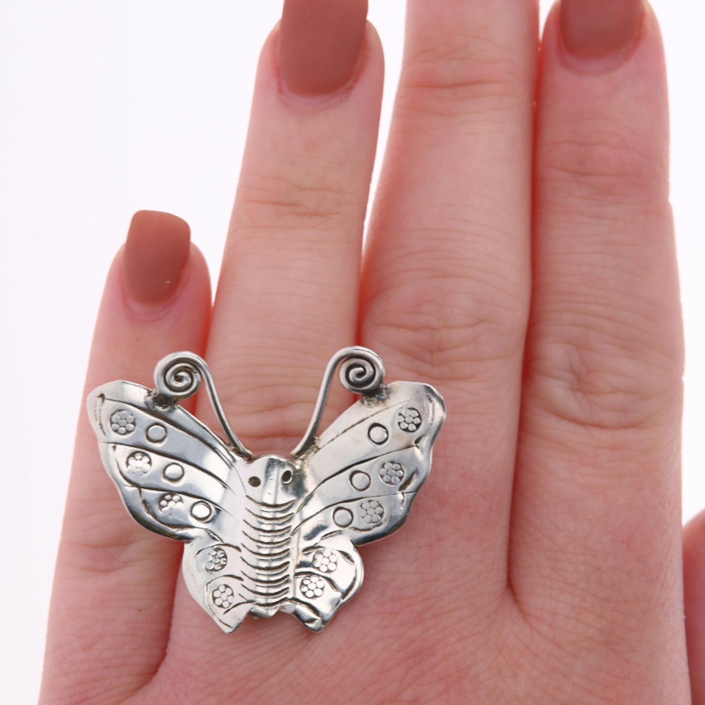 Sterling Silver Butterfly Statement Ring