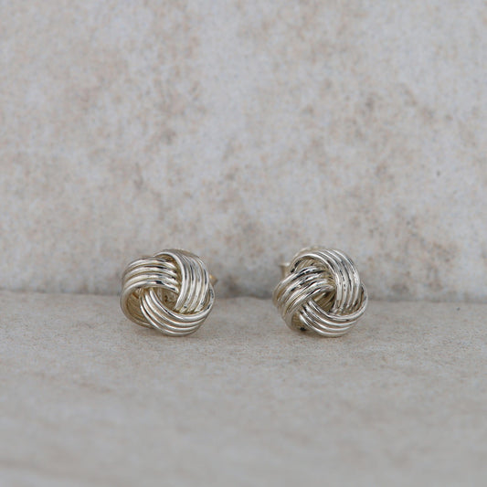 Sterling Silver Love Knot Stud Earrings