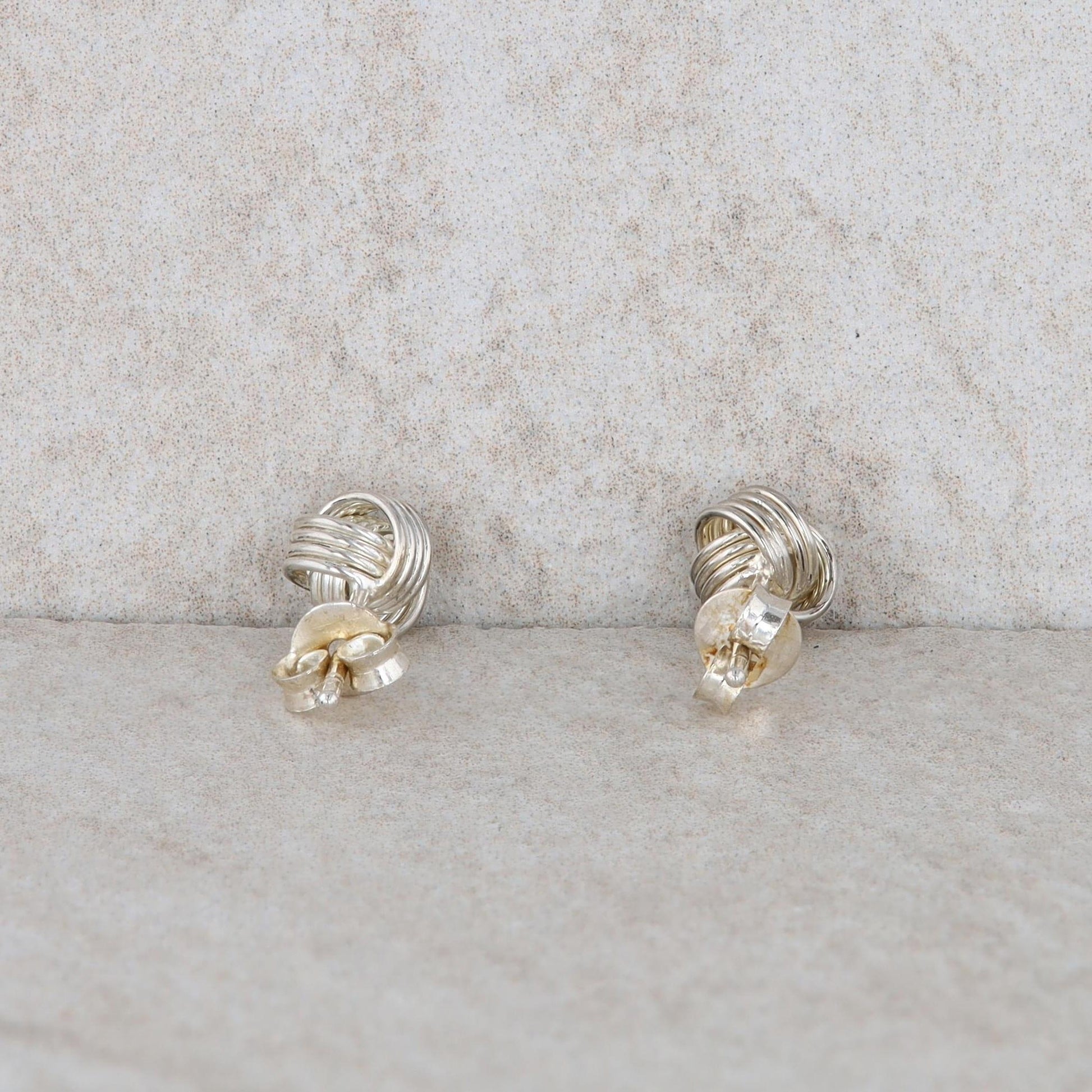 Sterling Silver Love Knot Stud Earrings