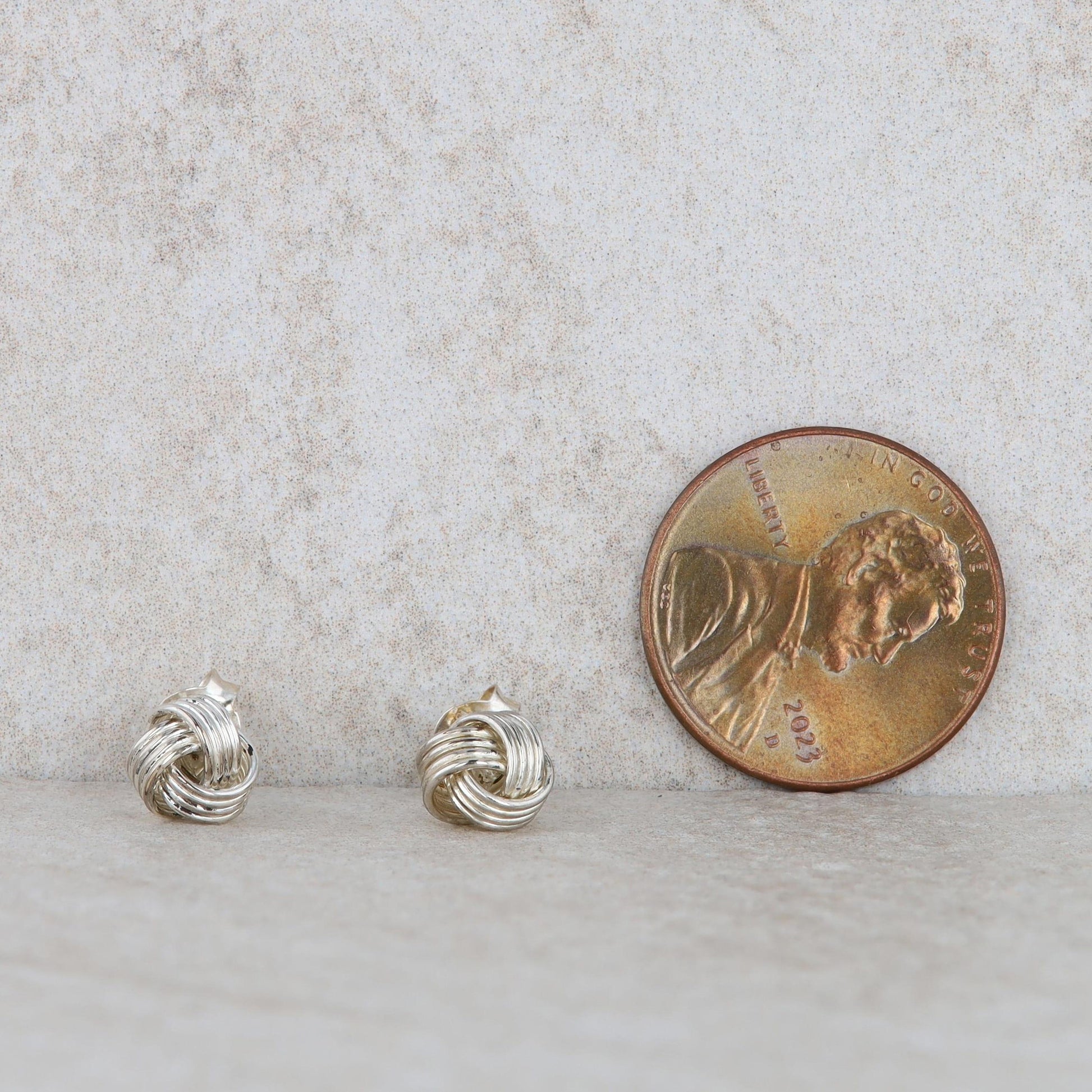 Sterling Silver Love Knot Stud Earrings