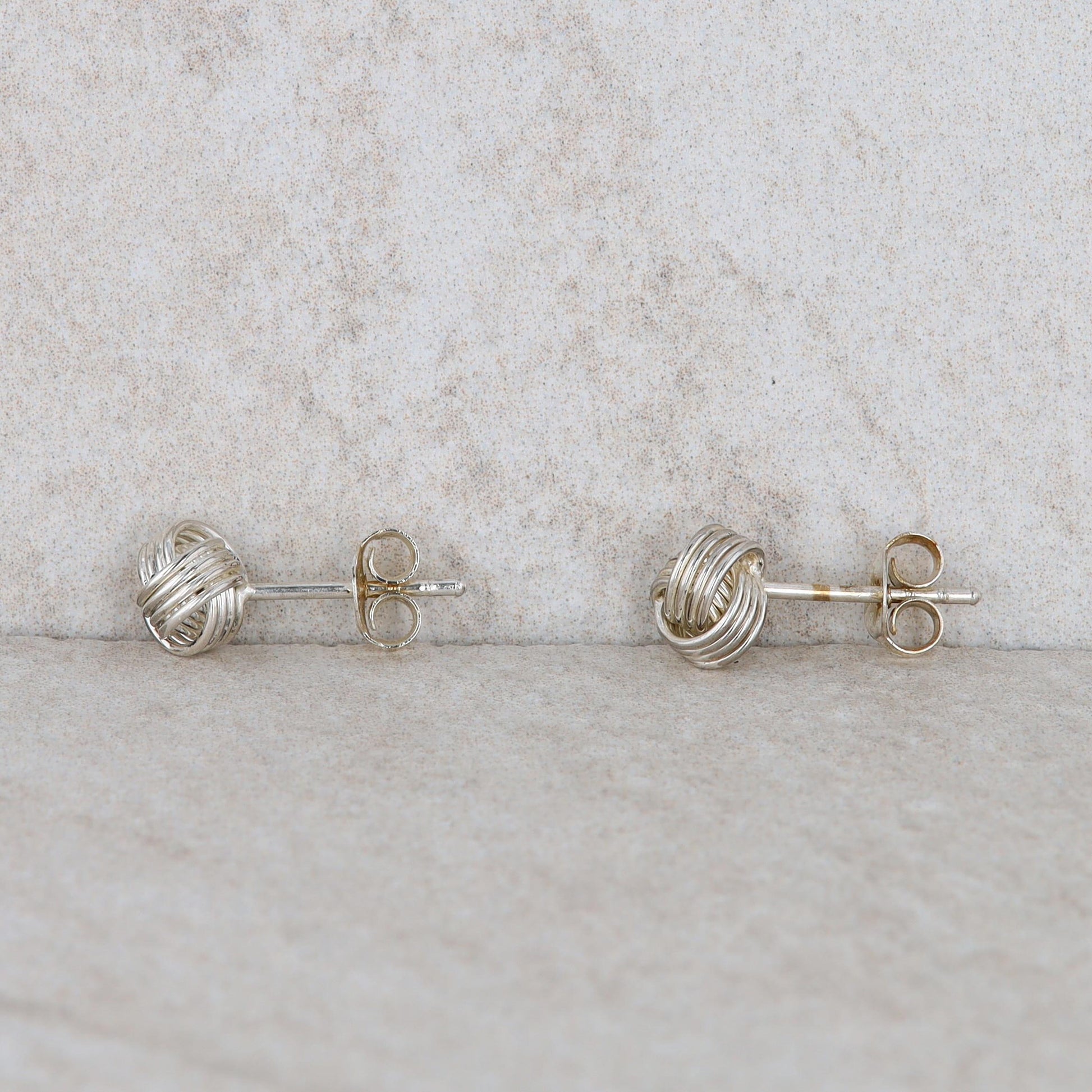 Sterling Silver Love Knot Stud Earrings