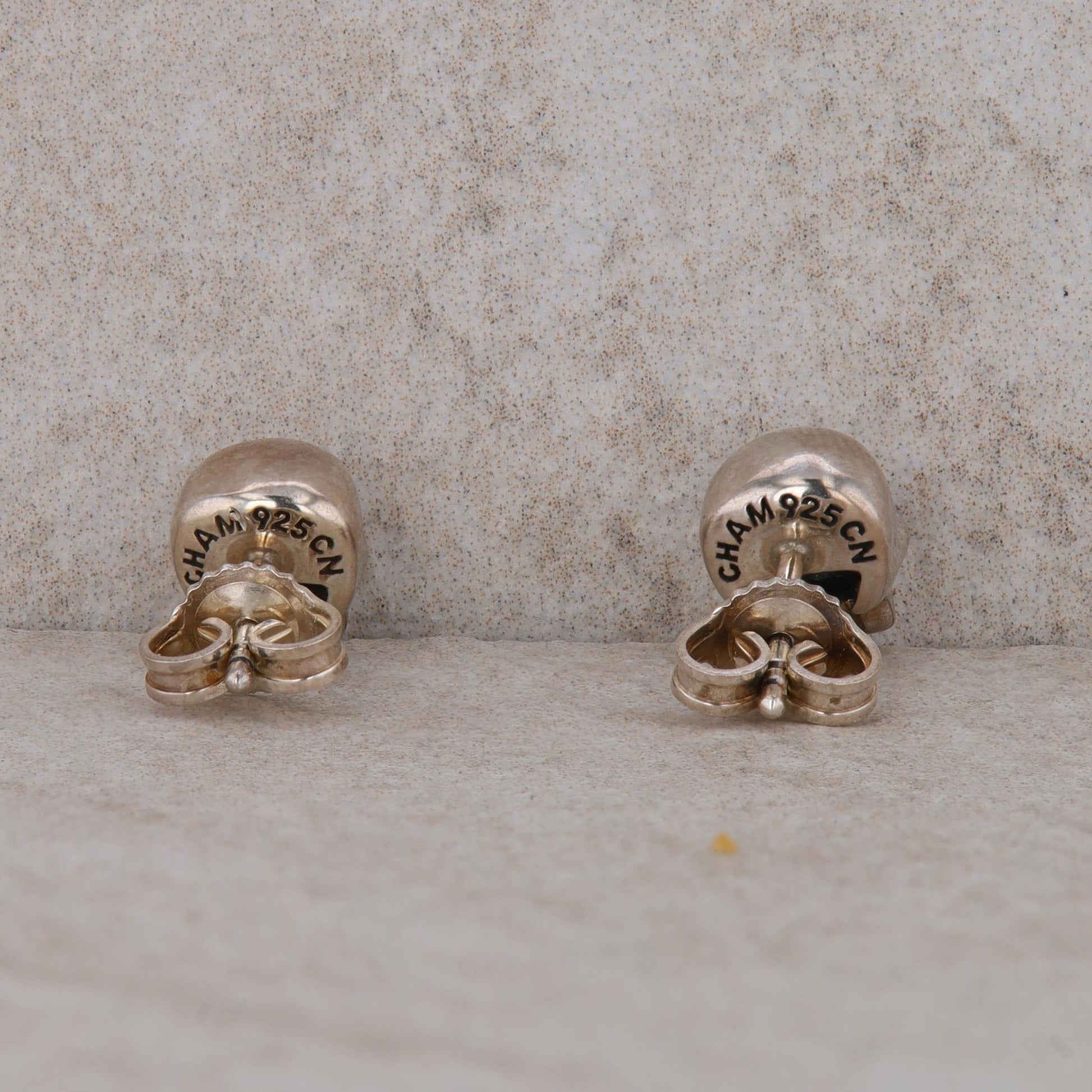 Chamilia Sterling Silver Skull Stud Earrings 2.42 grams