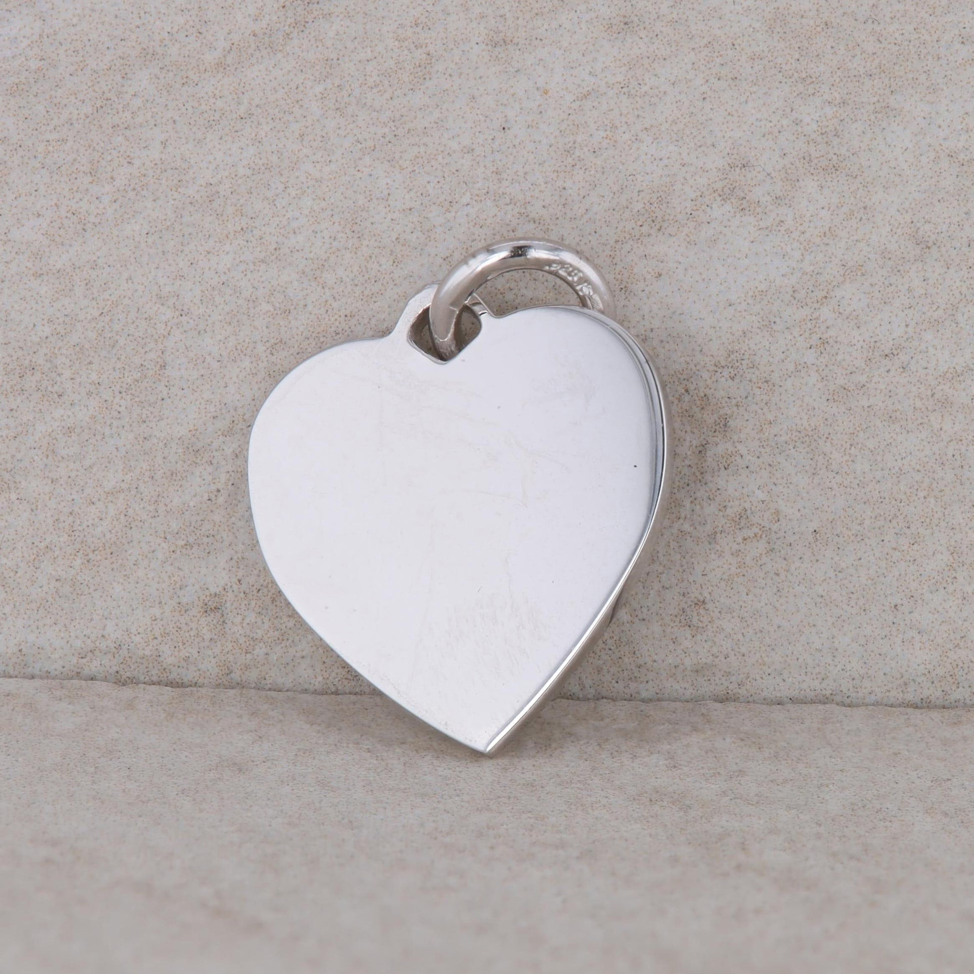 Sterling Silver Heart Charm/Tag 4.2g