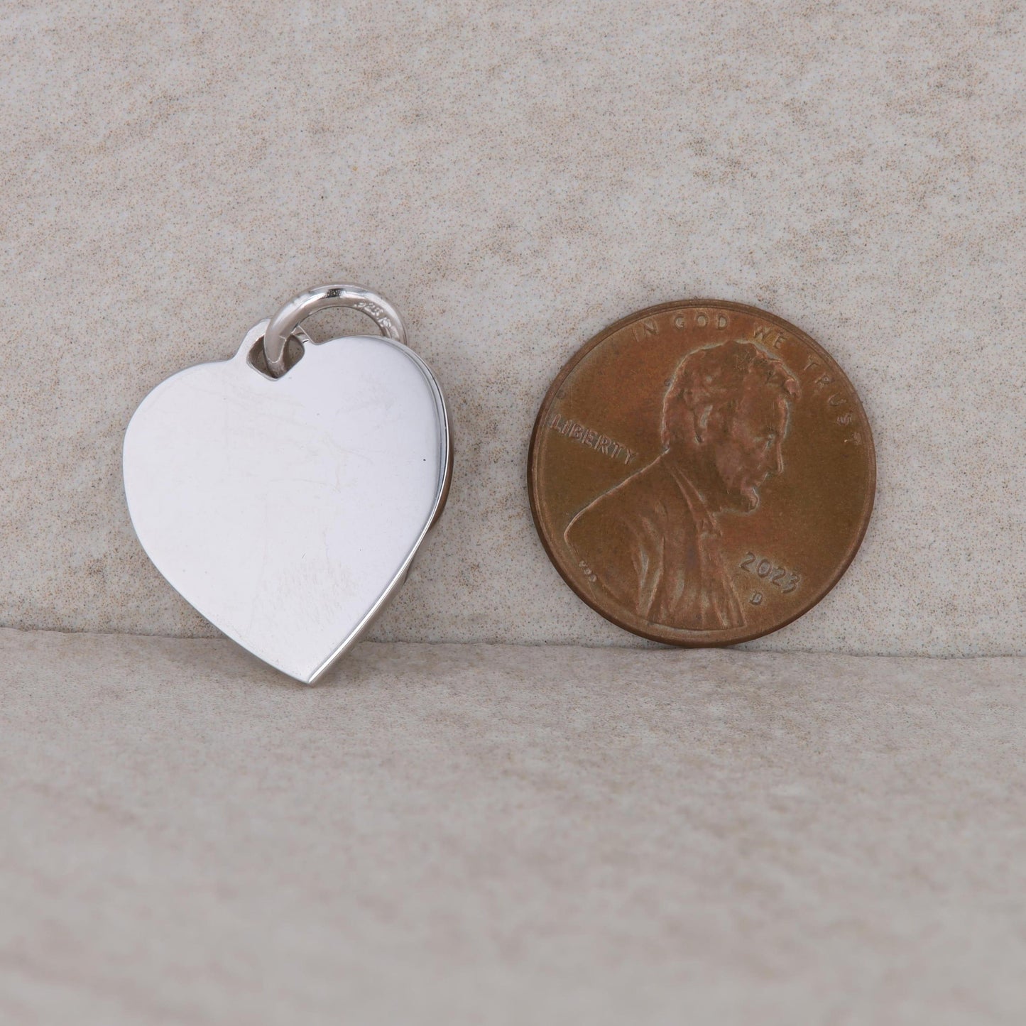 Sterling Silver Heart Charm/Tag 4.2g