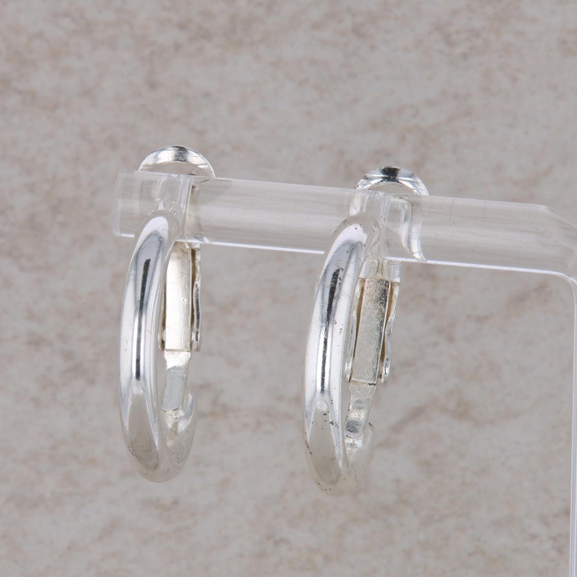 Silver Nickel Plated Hoop Earrings 3.6g