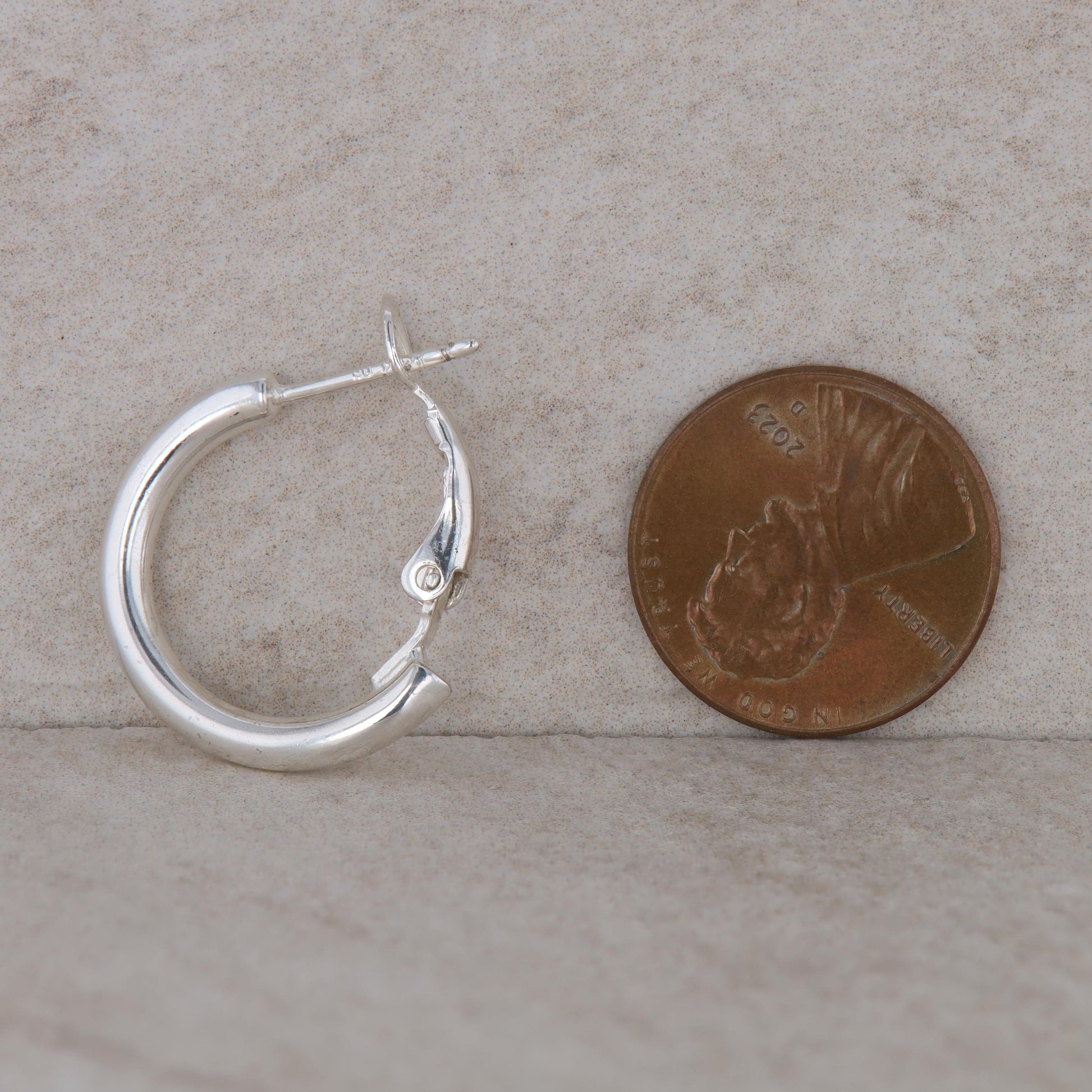 Silver Nickel Plated Hoop Earrings 3.6g