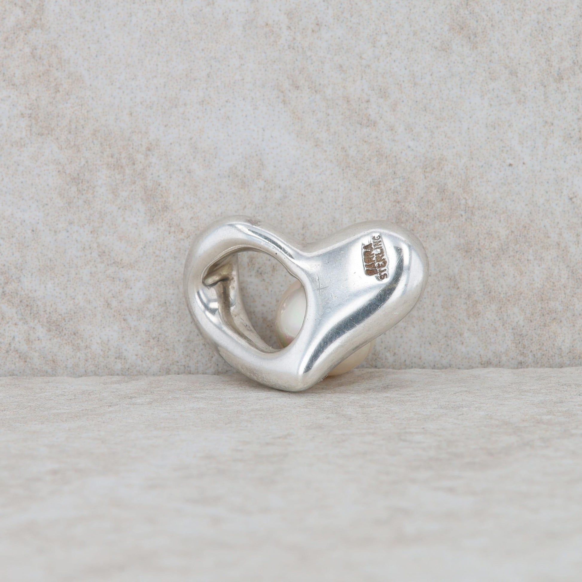 Sterling Silver Heart Shaped Slide Pendant with Freshwater Culture Pearl