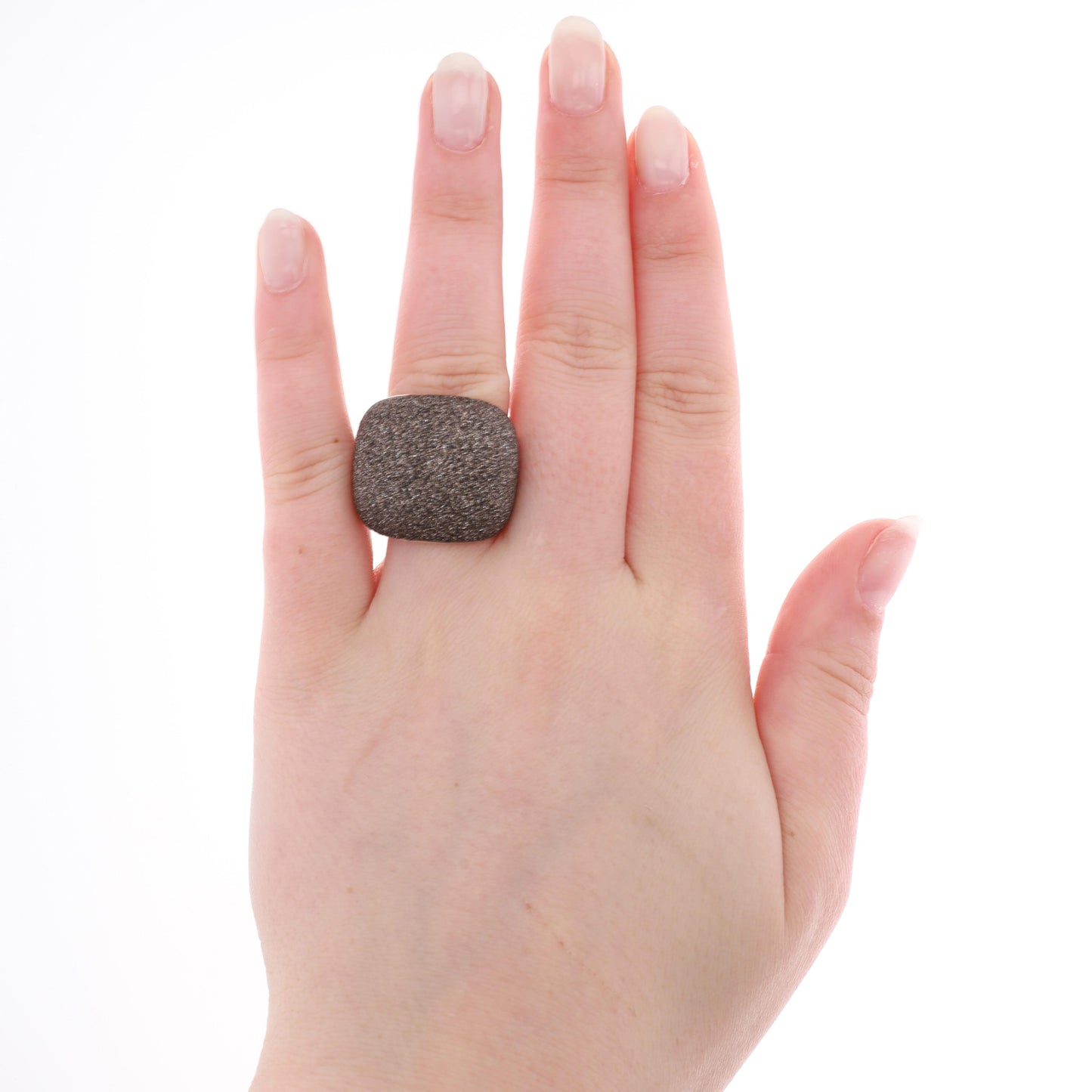 Sterling Silver/Rose Gold Plated Pesavento Black Mineral Dust Ring