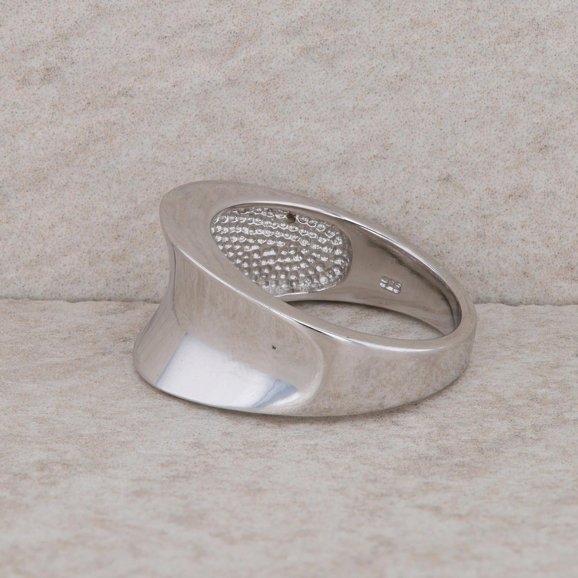 Sterling Silver Statement Concave Wide Style Ring 7.25g