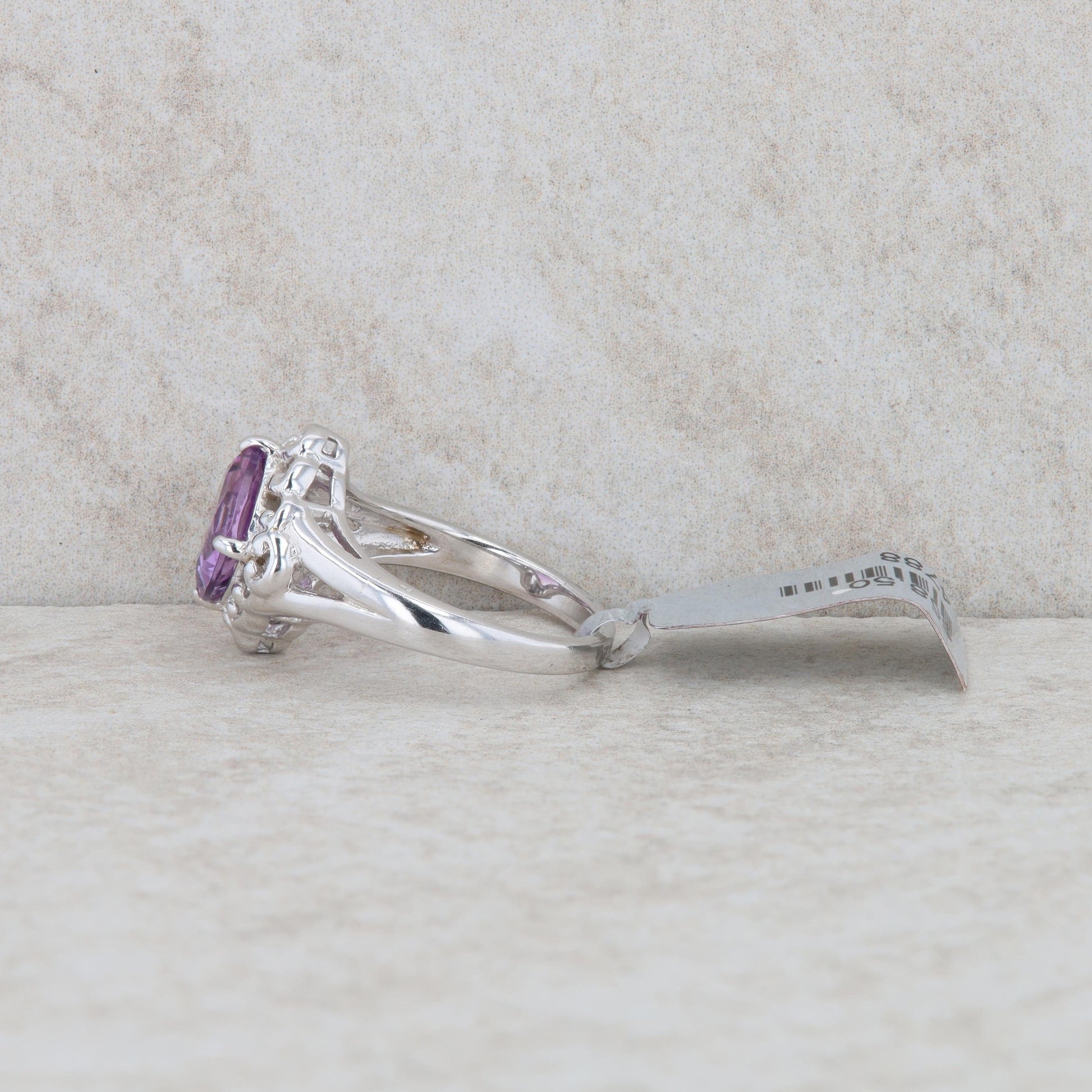 Sterling Silver Cushion Amethyst Fashion Ring