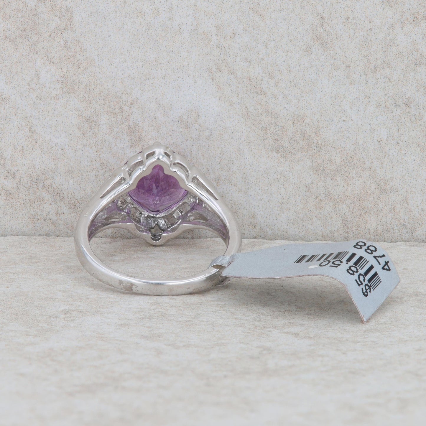 Sterling Silver Cushion Amethyst Fashion Ring