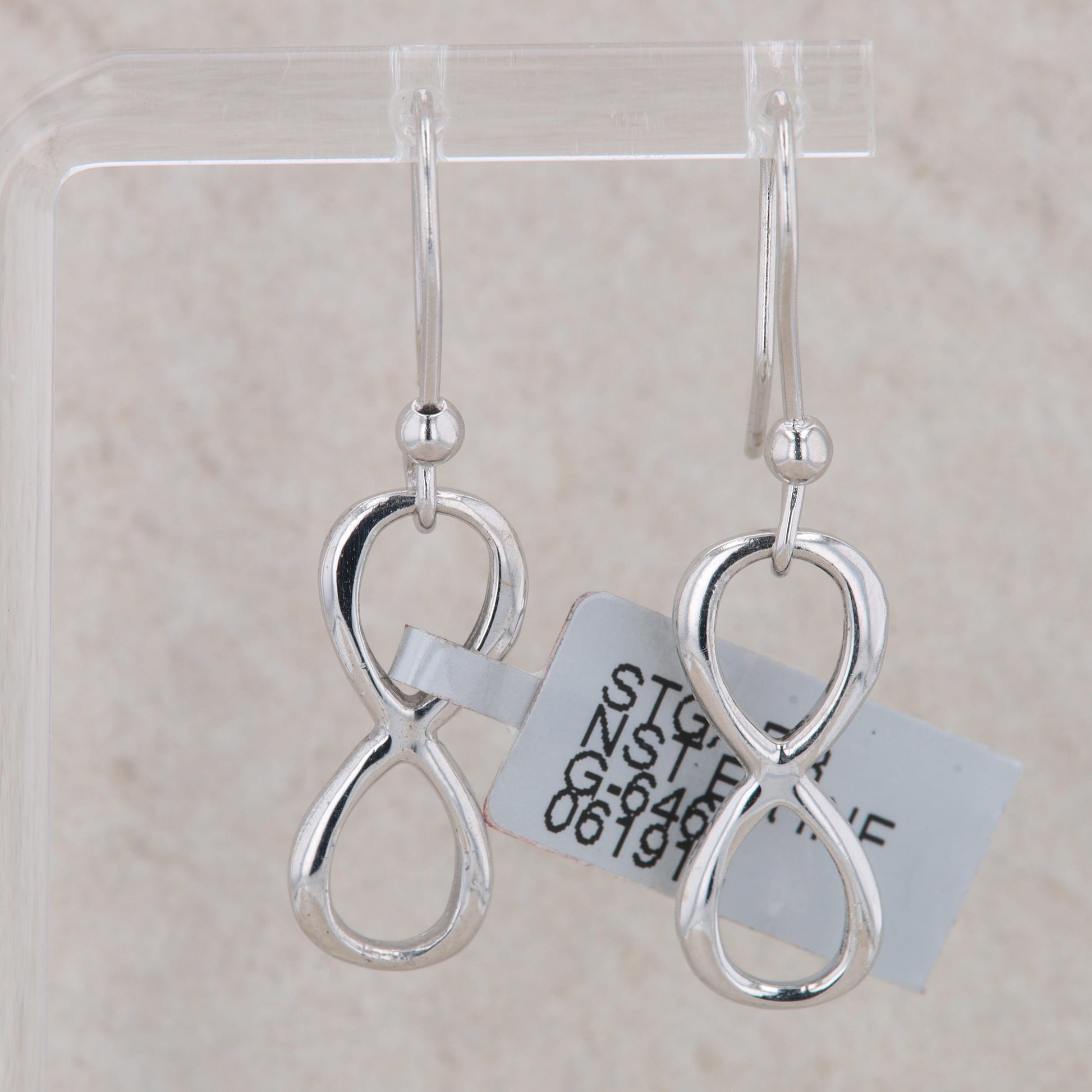 Sterling Silver Infinity Figure Eight Style Dangle Earrings