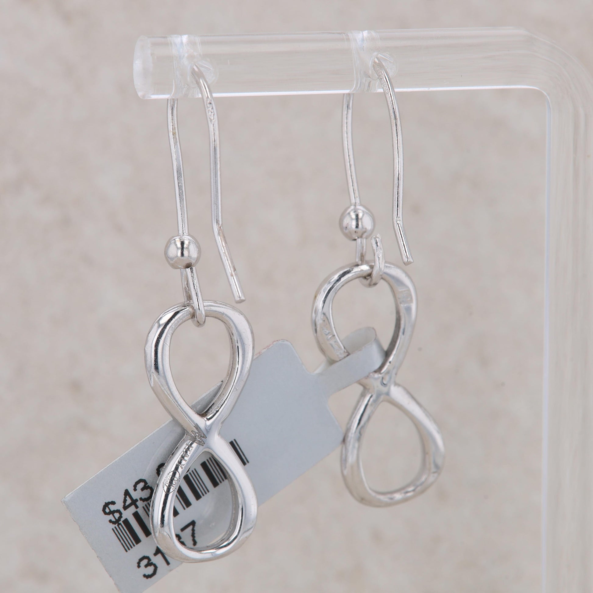 Sterling Silver Infinity Figure Eight Style Dangle Earrings