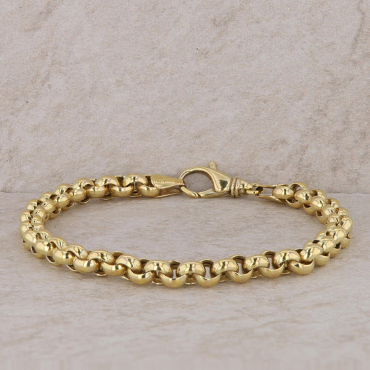 Sterling Silver and Gold Plated Rolo Bracelet 8" 9.3g