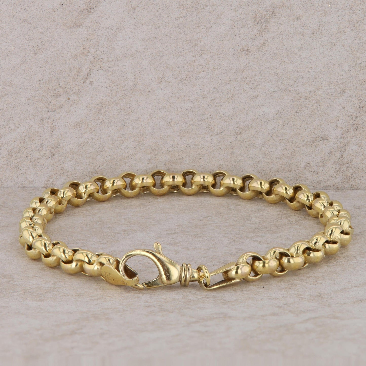 Sterling Silver and Gold Plated Rolo Bracelet 8" 9.3g