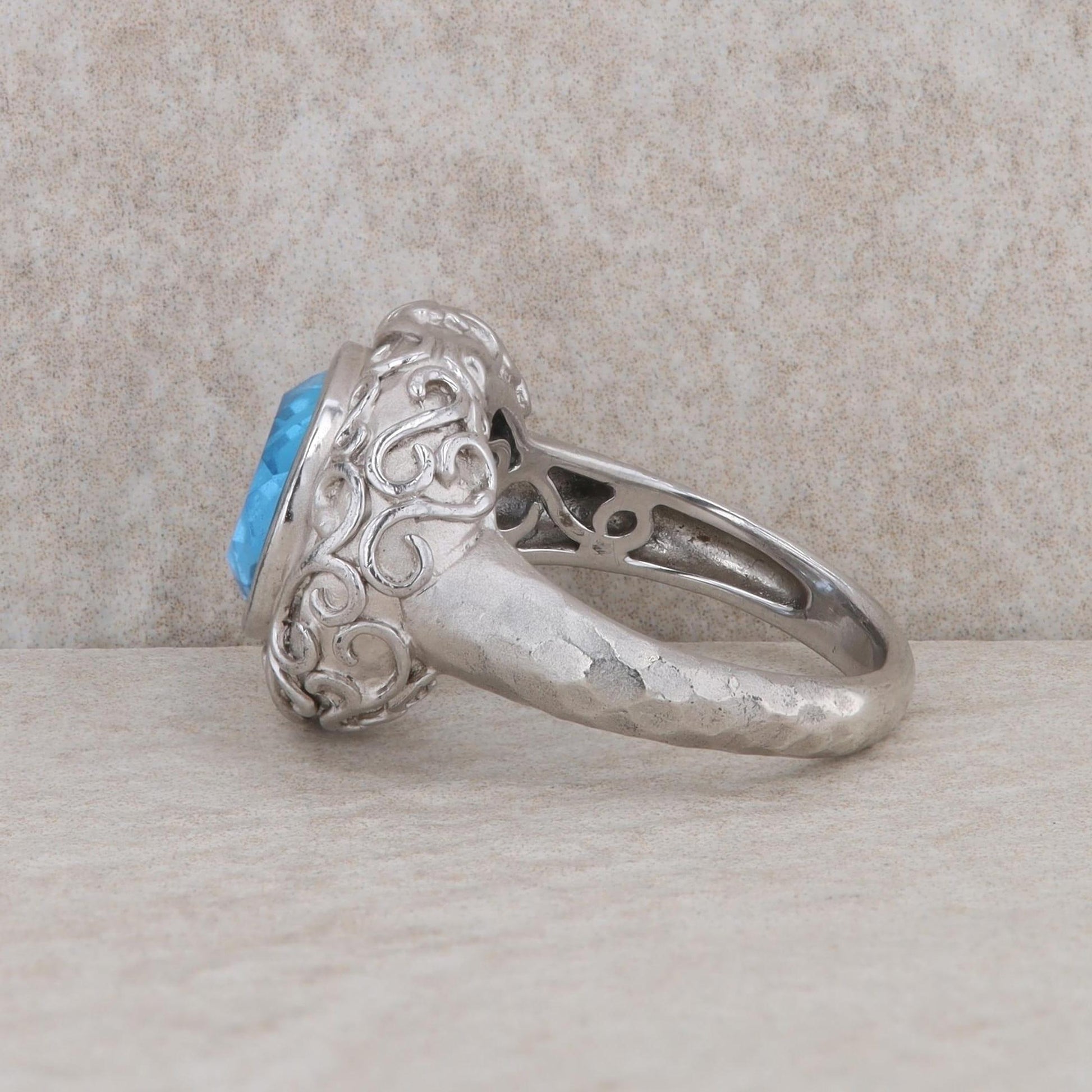 Sterling Silver Gabriel and Co. Blue Topaz Ring