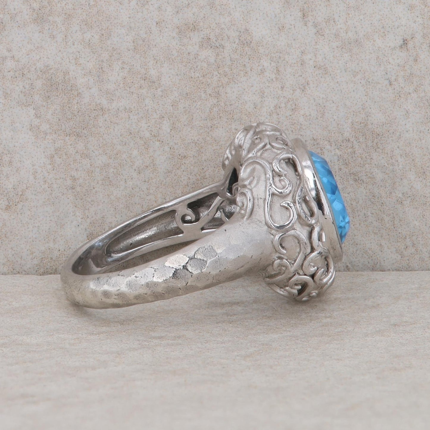 Sterling Silver Gabriel and Co. Blue Topaz Ring